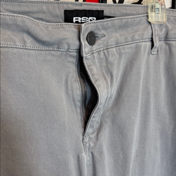 RSQ 38x30 Chino Straight Flat Front Light Gray Casual Work Trousers Pants - Picture 3 of 12